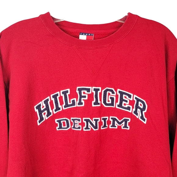 Tommy Hilfiger Tommy Jeans Hilfiger Denim Spell Out Embroidered Crewneck XL - Picture 2 of 12
